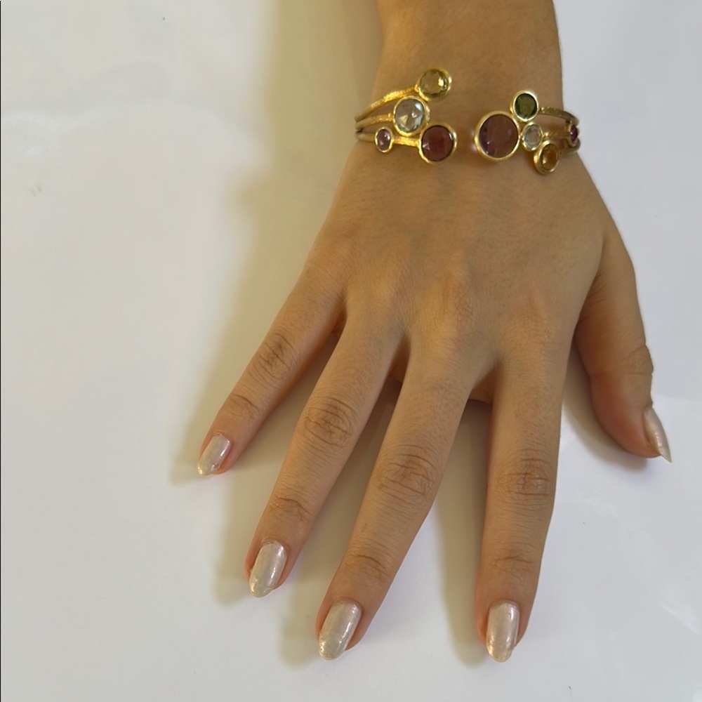 Marco Bicego 18k gold JAIPUR Color Gemstone cuff Bracelet​ ⭐️ - Picture 8 of 15